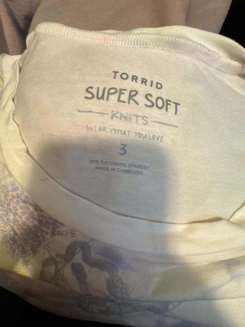 Torrid Super Soft Knits Pastel Tie Dye Short Sleeve T-Shirt Size 3